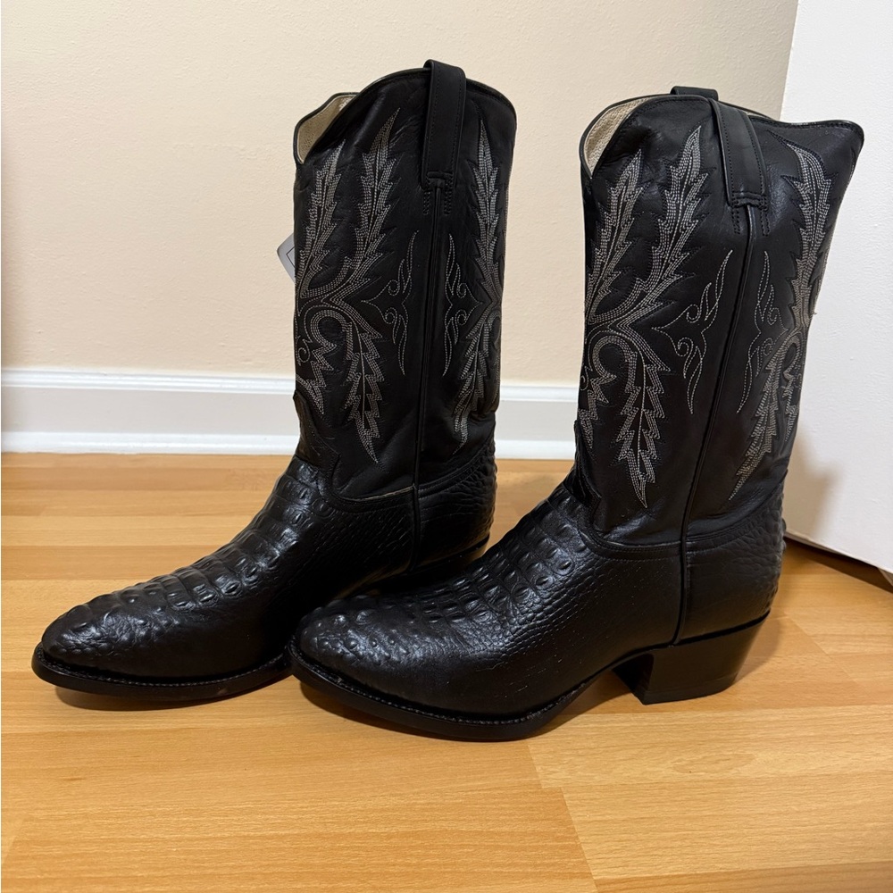 Durango Black Horn Gator Leather Western Boots